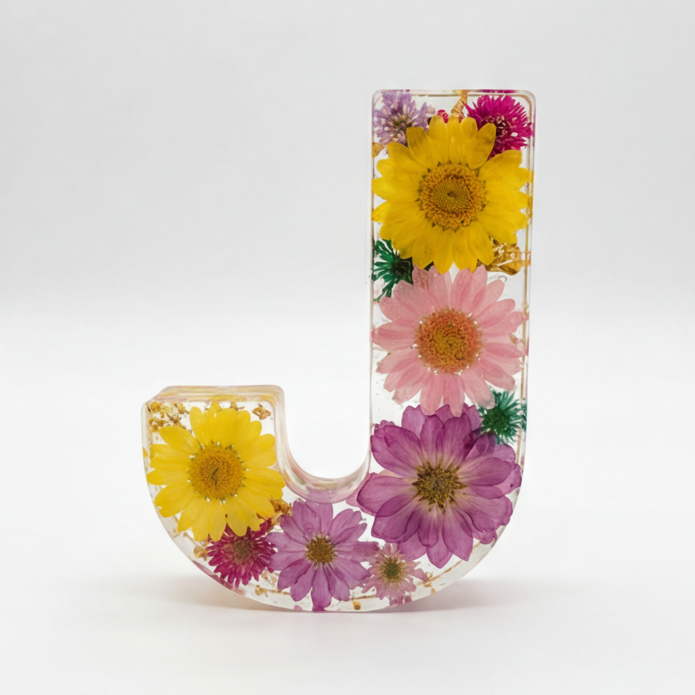 Florenza – Lettre lumineuse en résine florale personnalisée
