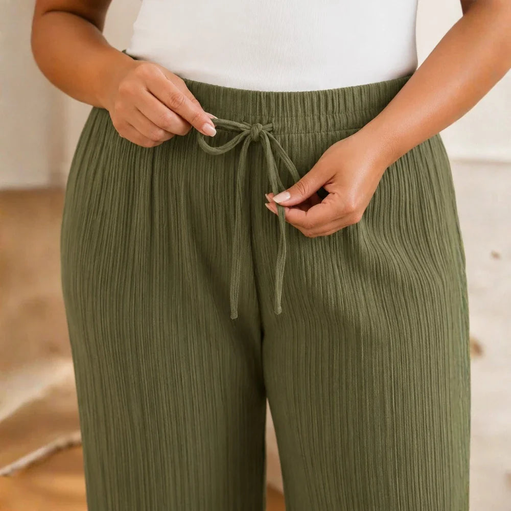 Pantalon Capri Femme Velora – Côtelé, Grande Taille 1XL-5XL