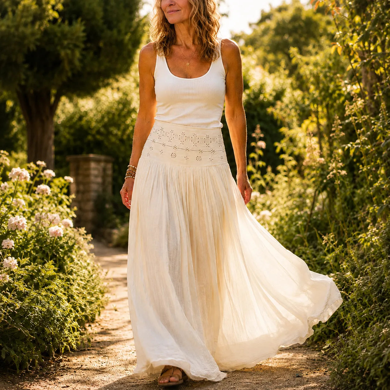 Jupe Maxi Femme Soléra – Style Boho, Taille Haute