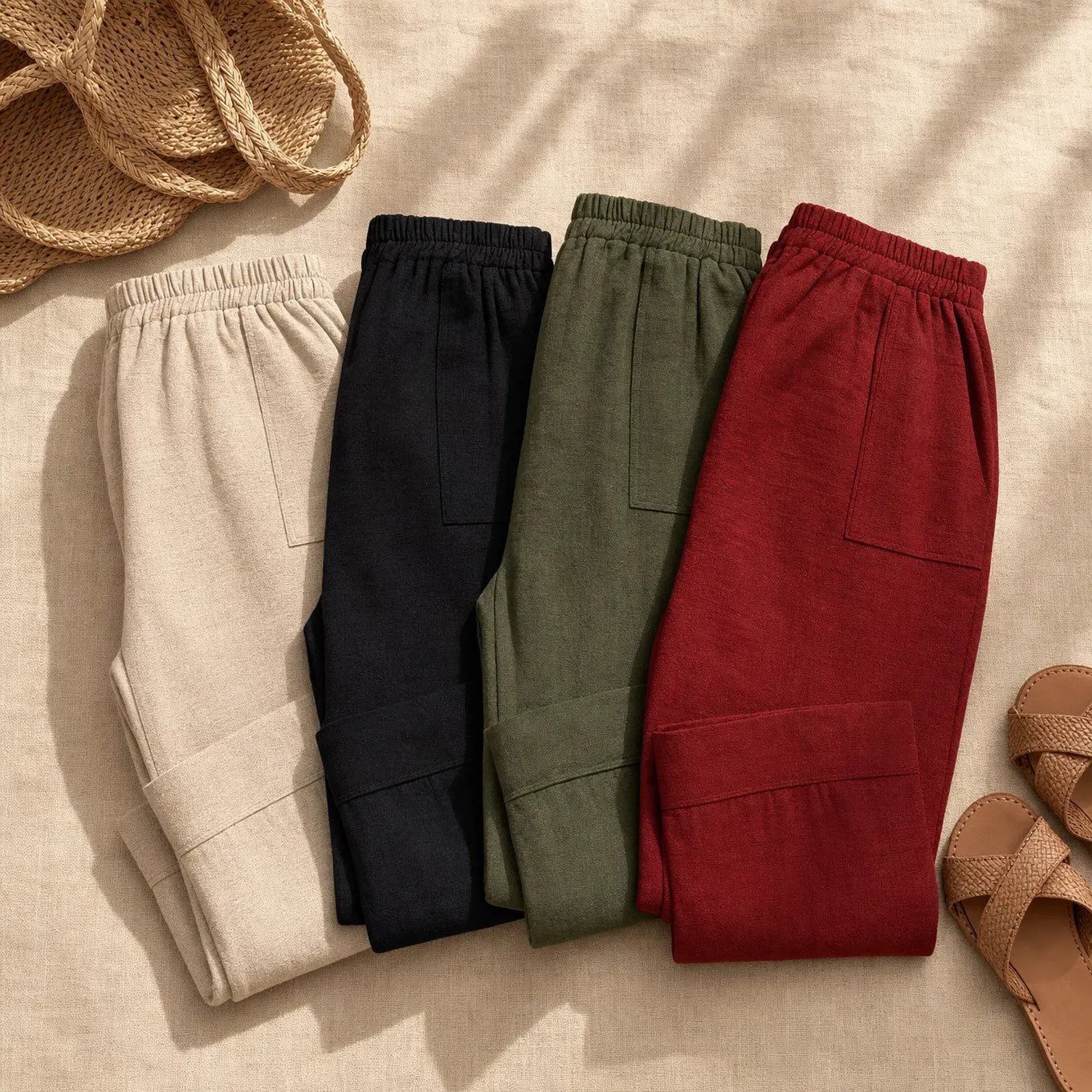 Pantalon Femme Loriane – Coupe Détendue, Taille Élastique