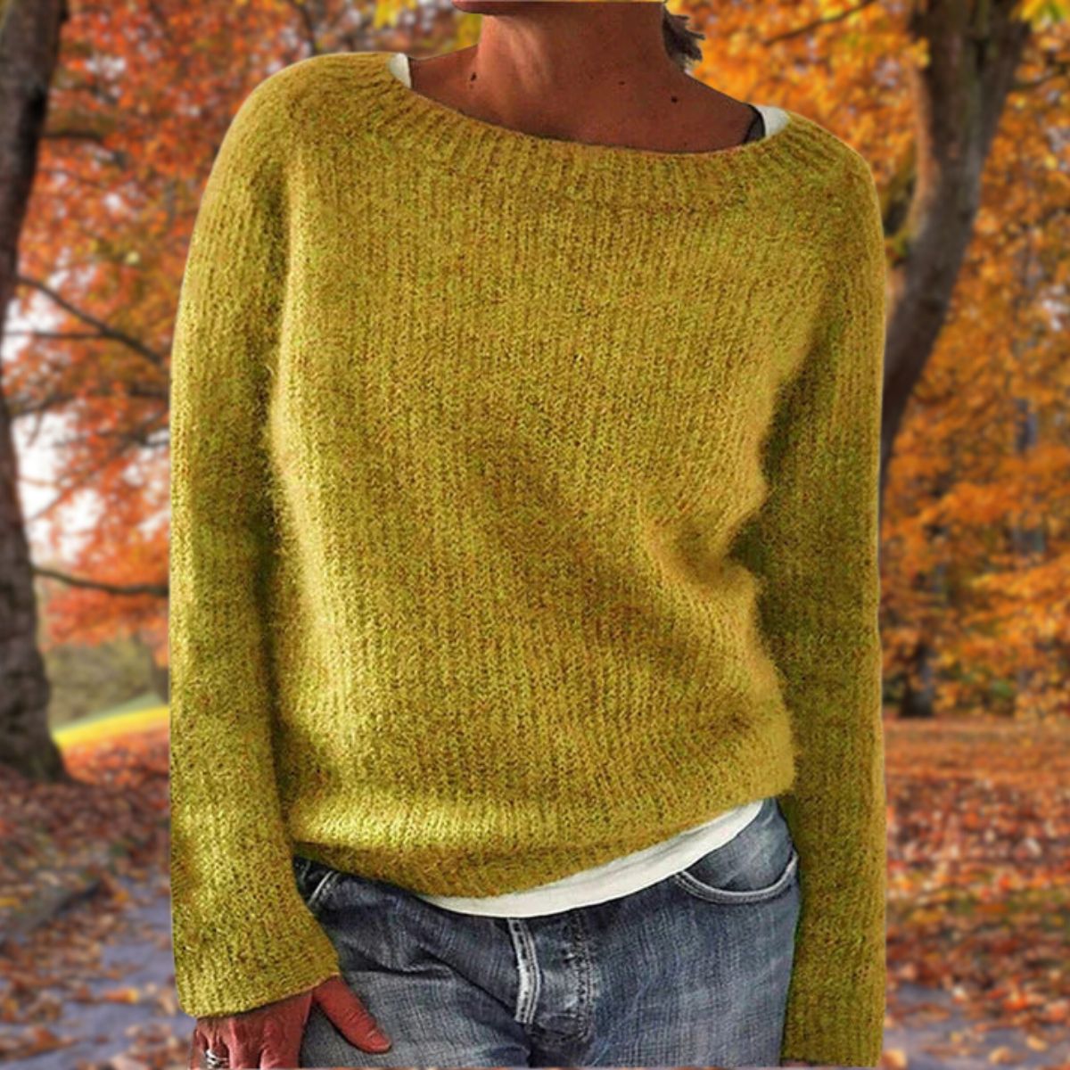 Pull ample avec col rond et manches longues