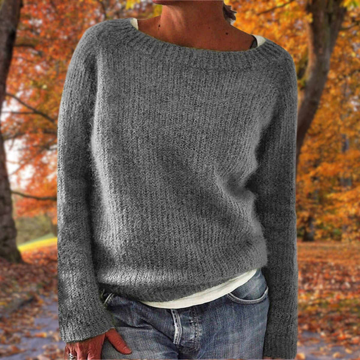 Pull ample avec col rond et manches longues