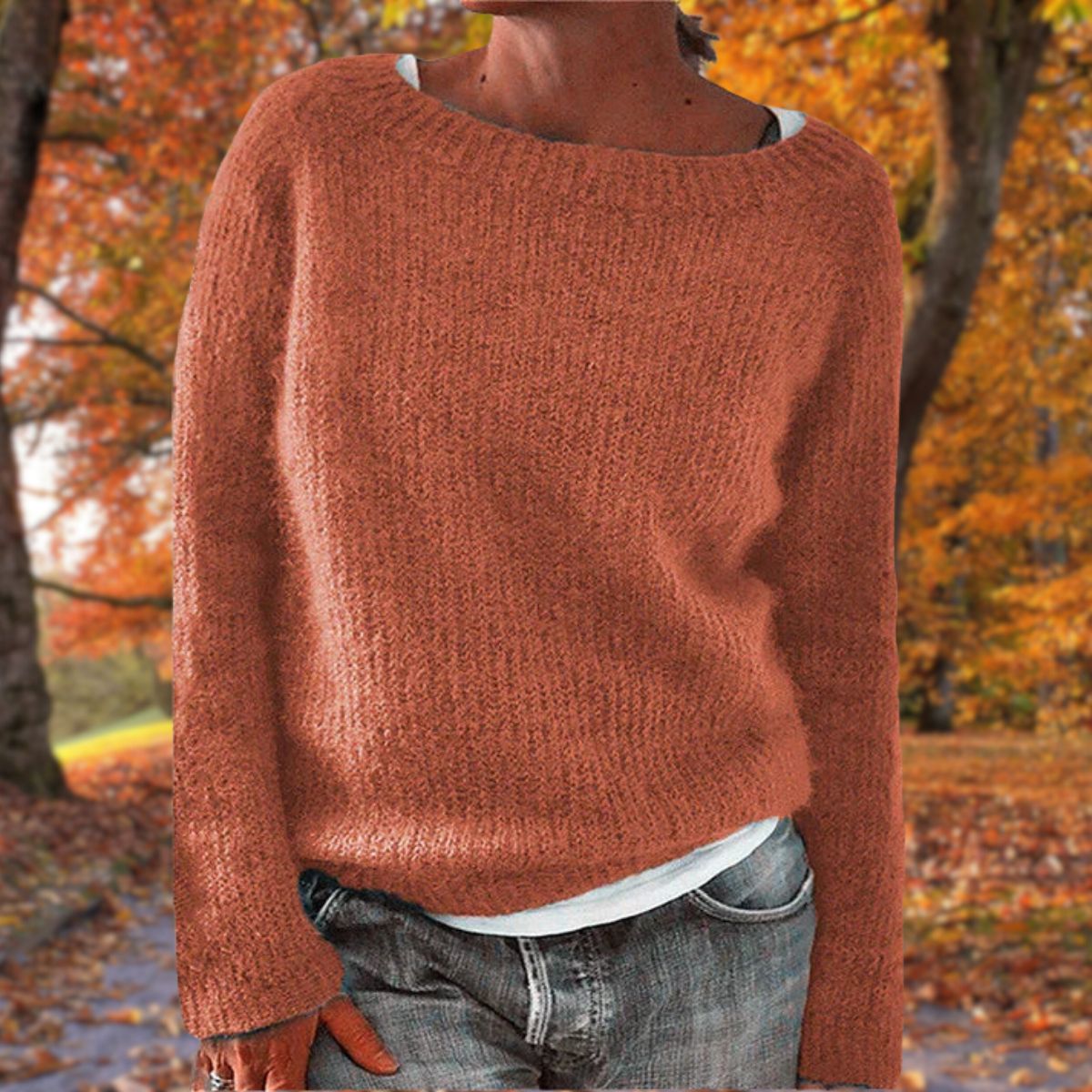 Pull ample avec col rond et manches longues