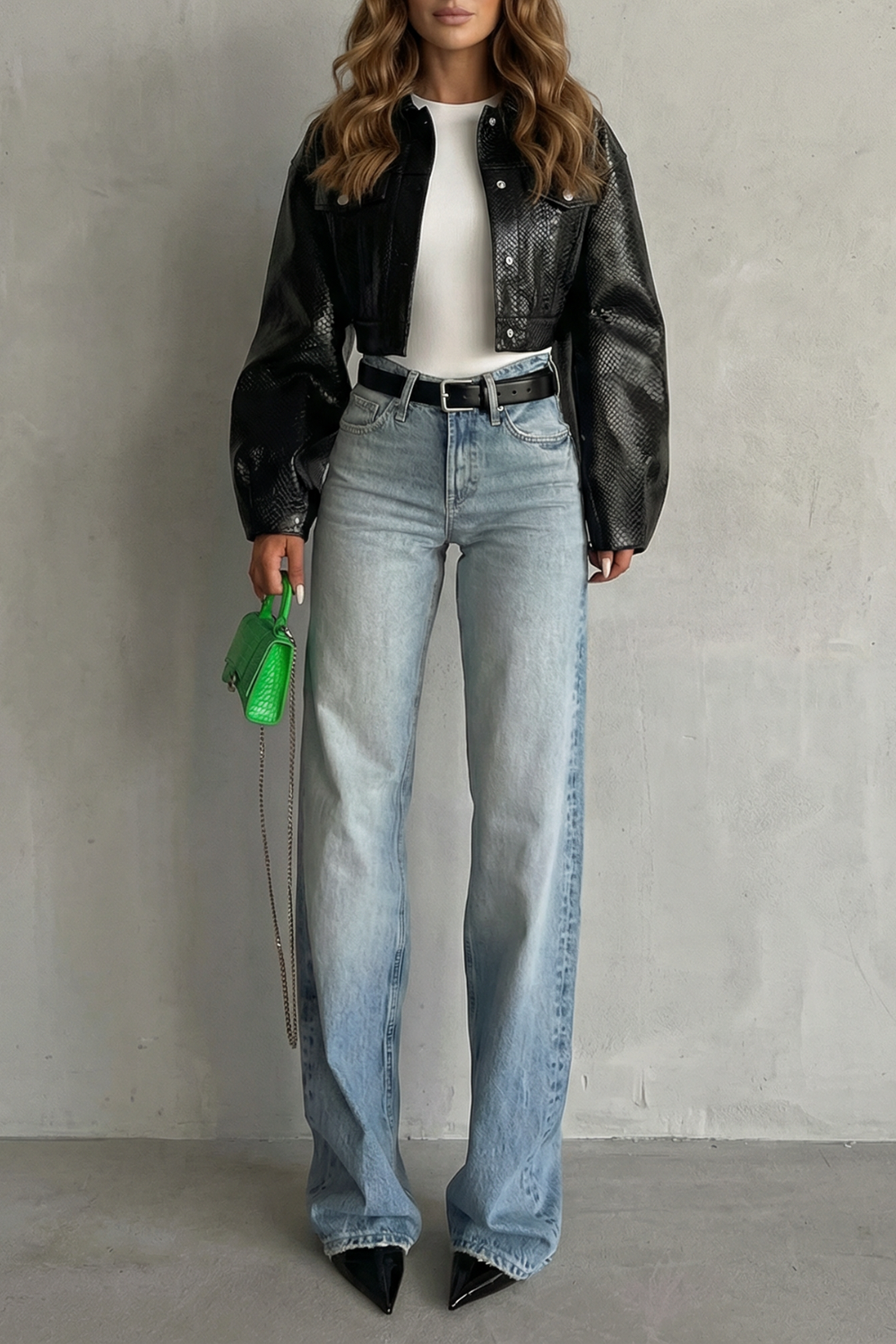 Jean Droit Femme Lunarelle – Bleu Clair, Taille Mi-Haute