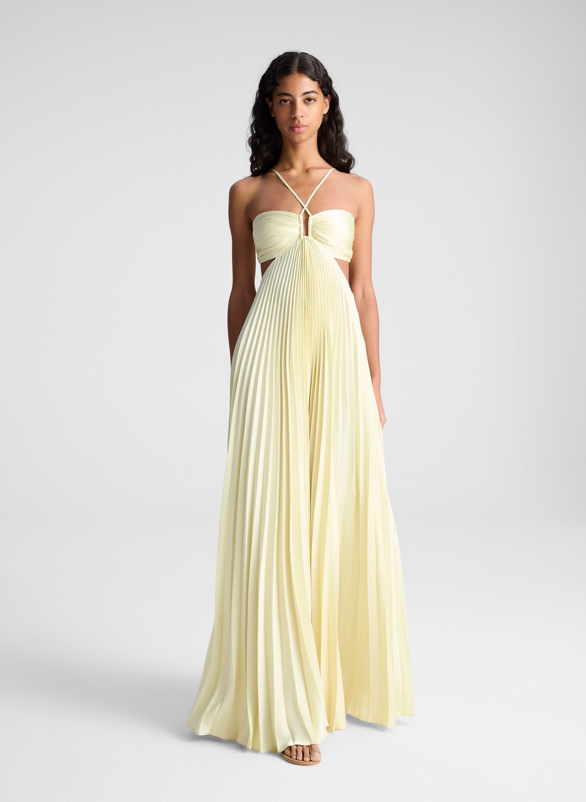Sienna - Robe de soirée plissée Sunrise