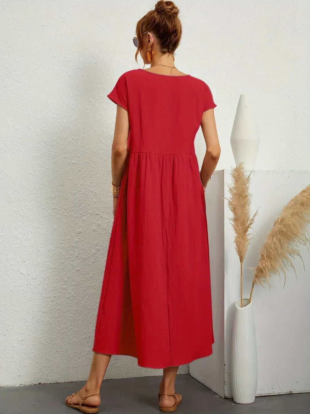 Gabrielle - Robe midi fluide élégance intemporelle