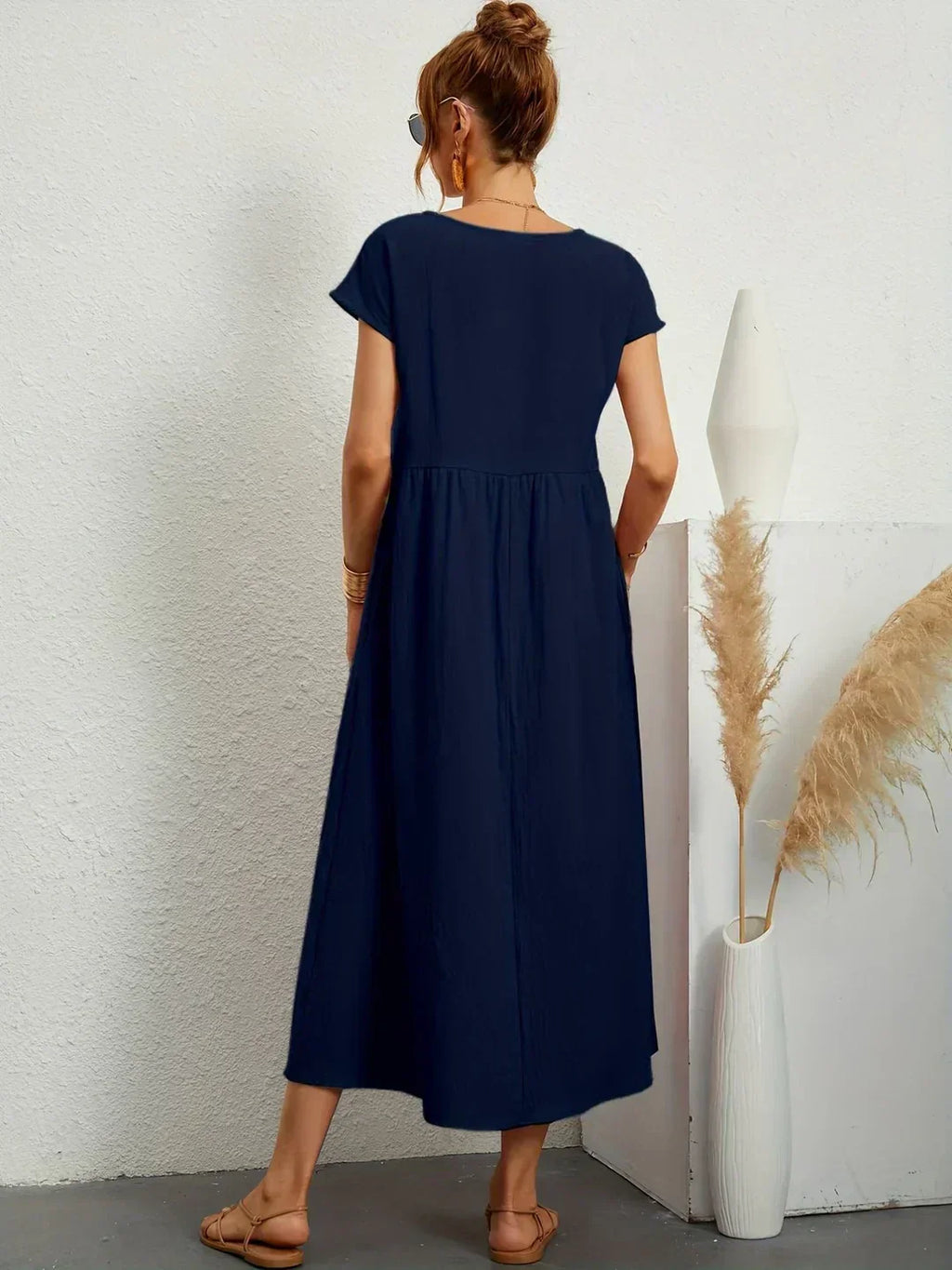Gabrielle - Robe midi fluide élégance intemporelle