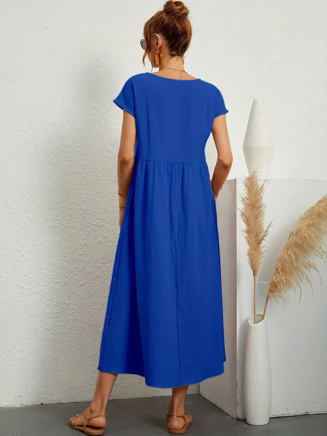 Gabrielle - Robe midi fluide élégance intemporelle