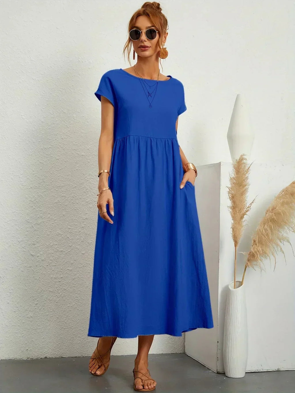 Gabrielle - Robe midi fluide élégance intemporelle