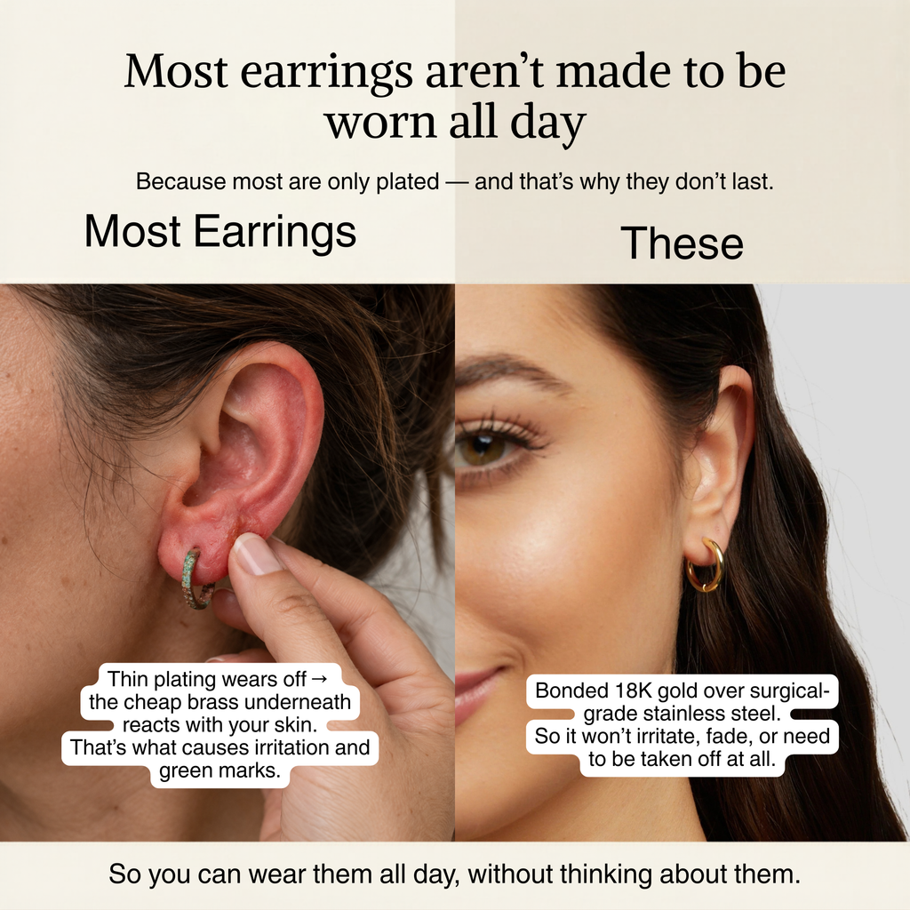 Le lot de trois boucles d'oreilles Effortless
