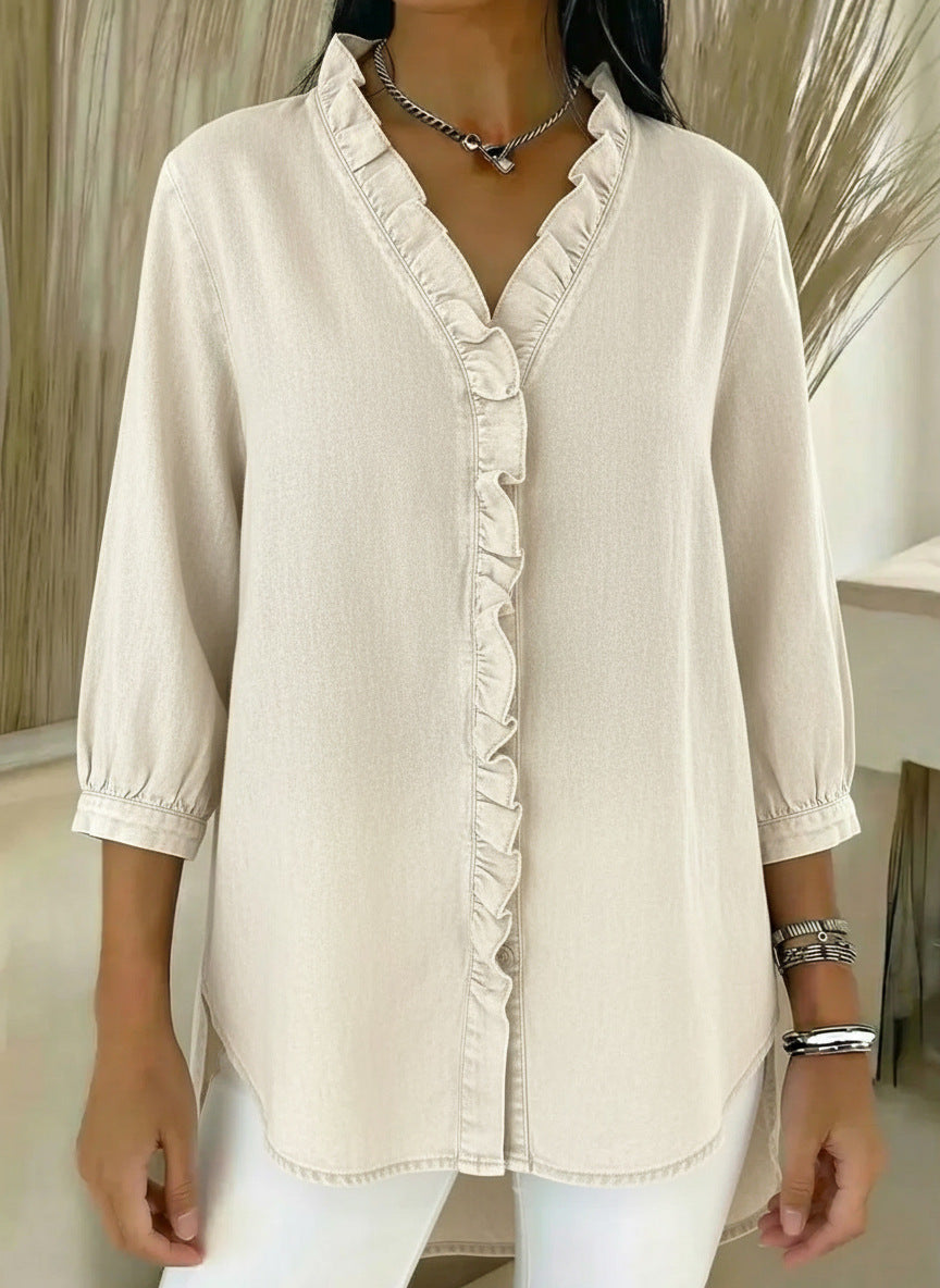 Elvari – Blouse élégante avec des détails en volants