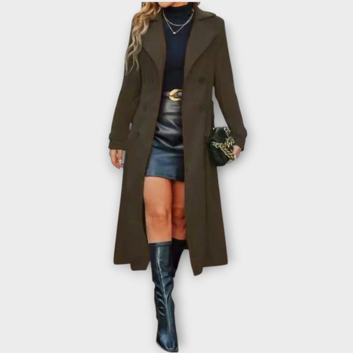 Manteau d'Hiver Élégant Longline