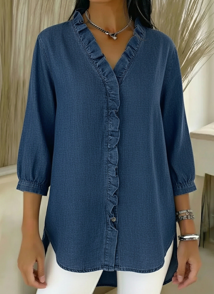 Elvari – Blouse élégante avec des détails en volants