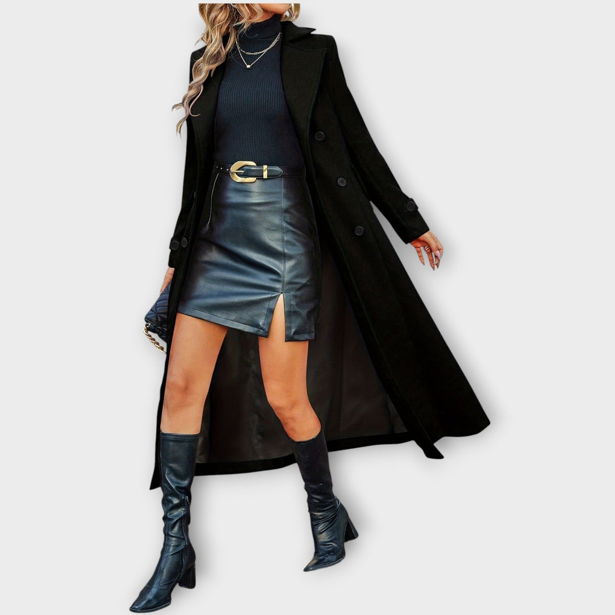 Manteau d'Hiver Élégant Longline