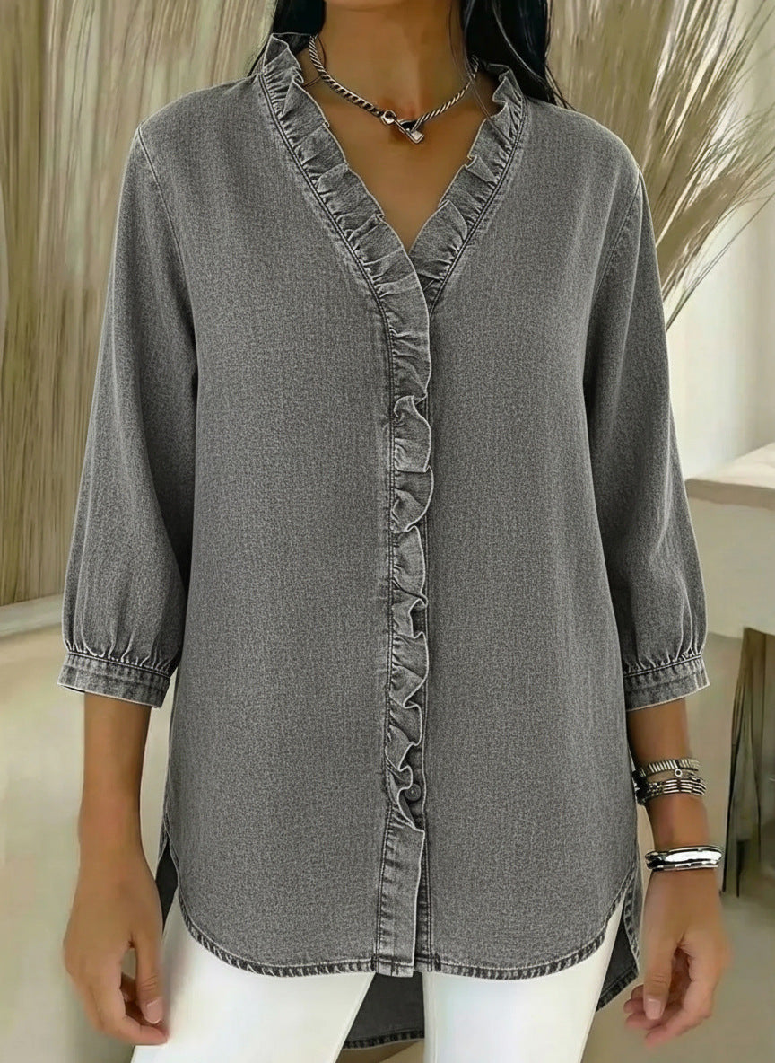 Elvari – Blouse élégante avec des détails en volants