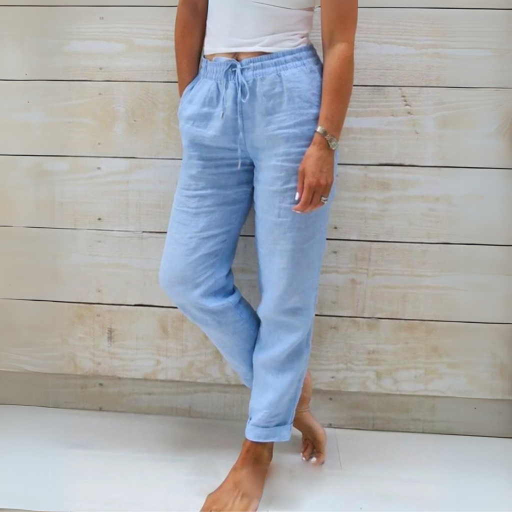 Allison - Pantalon sur mesure en coton-lin de luxe