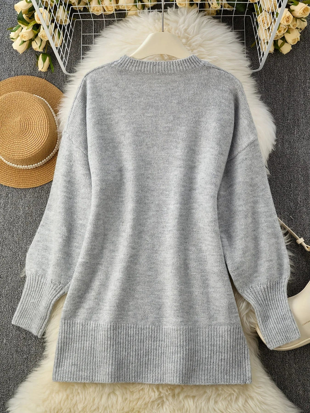 Pull oversized en laine mérinos pour femmes