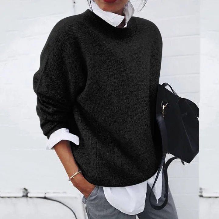 Pull en cachemire oversized pour femmes avec manches longues