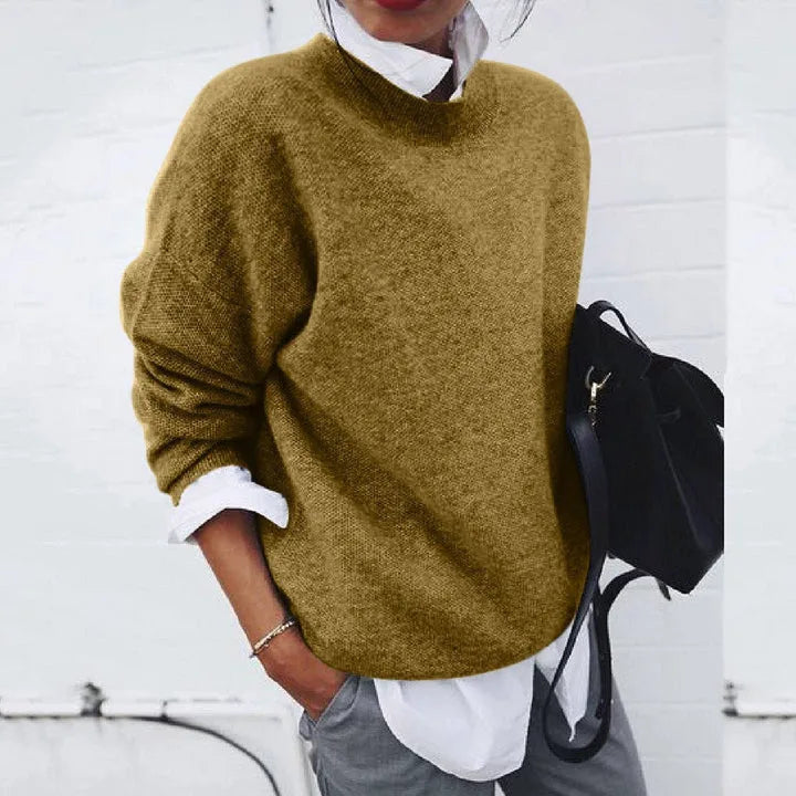 Pull en cachemire oversized pour femmes avec manches longues