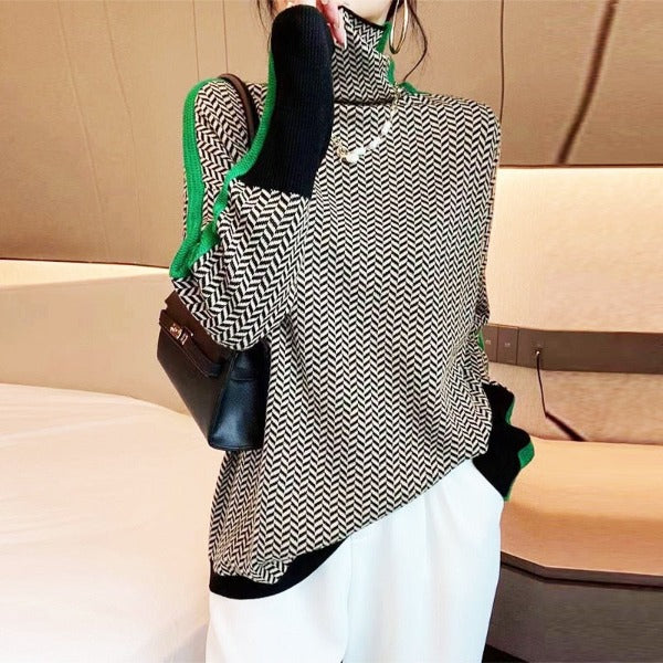 Eleanor | Col Montant Herringbone Luxe