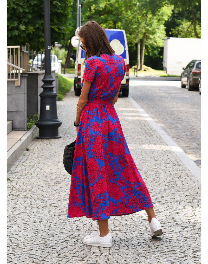 Amélie - Robe midi cache-cœur à fleurs