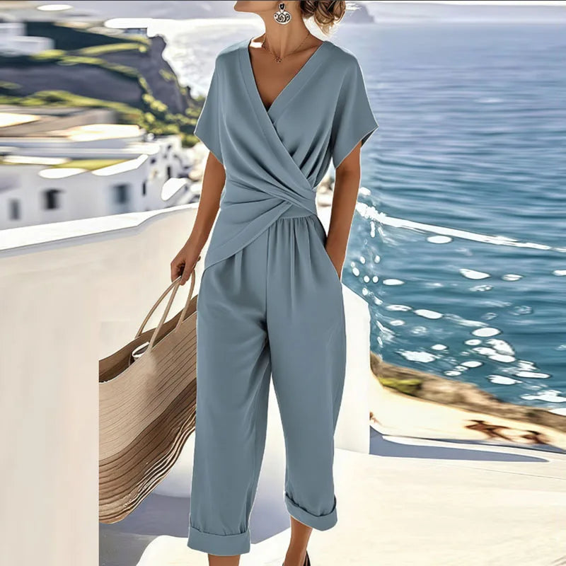 Liorine -  Ensemble deux pièces chic drapé pour femme