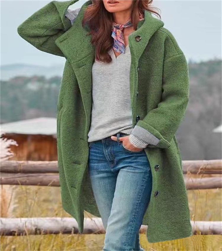 Aria™ - Élégante Veste Longue en Laine Chaude