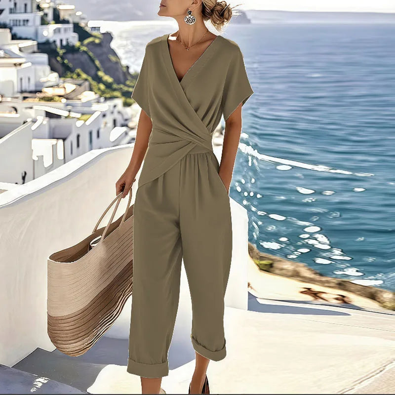 Liorine -  Ensemble deux pièces chic drapé pour femme