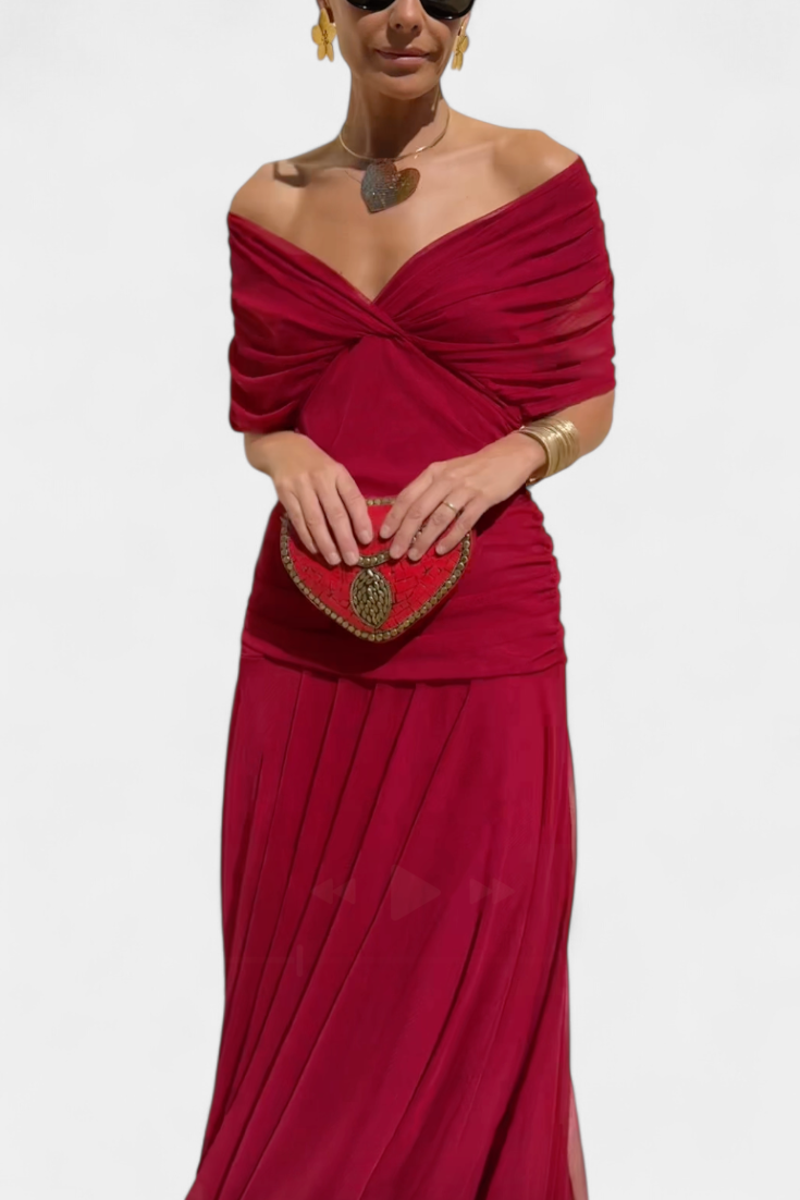 Abigail - Robe longue florale à décolleté en V