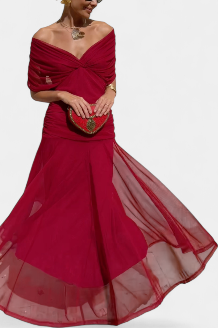 Abigail - Robe longue florale à décolleté en V