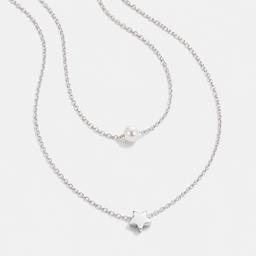 Collier en argent superposé Noa