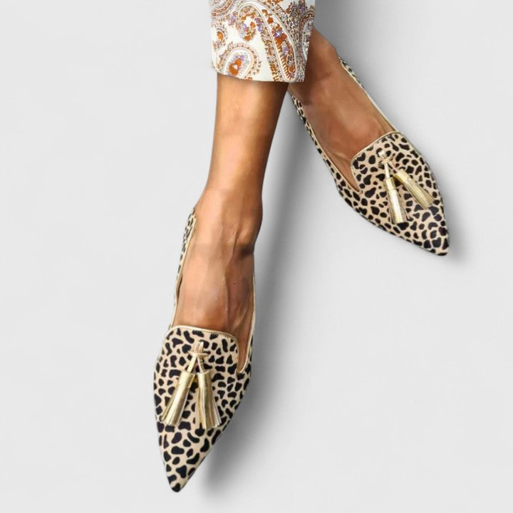Mocassins Femme Jheanna – Imprimé Léopard, Confort Classique