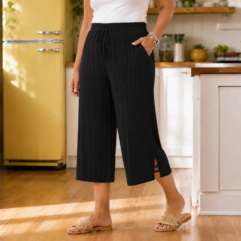 Pantalon Capri Femme Velora – Côtelé, Grande Taille 1XL-5XL