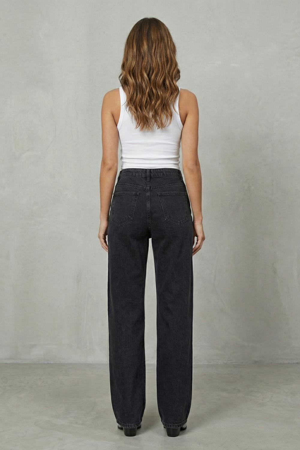 Jean Large Femme Velmoura – Noir, Détails Cristal