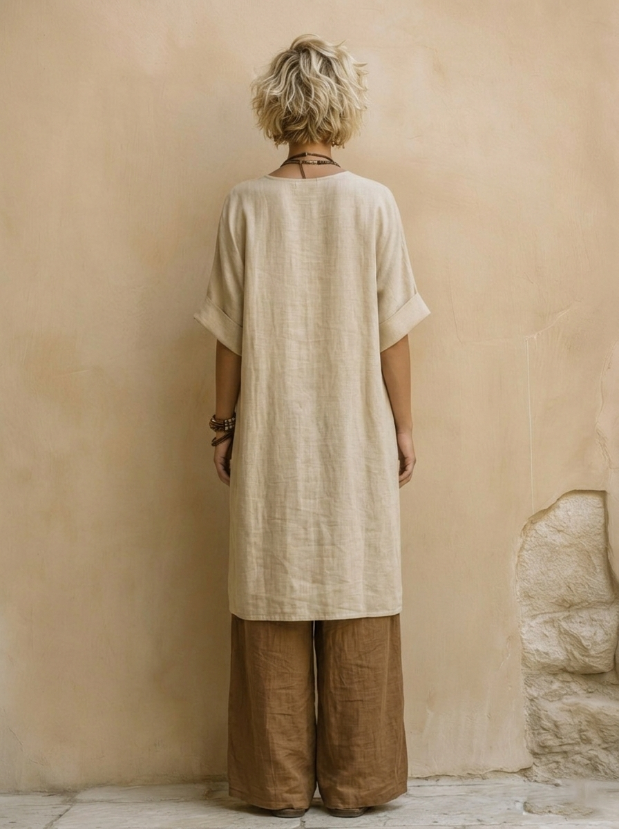Ensemble femme trois pièces bohémien coupe ample style nomade