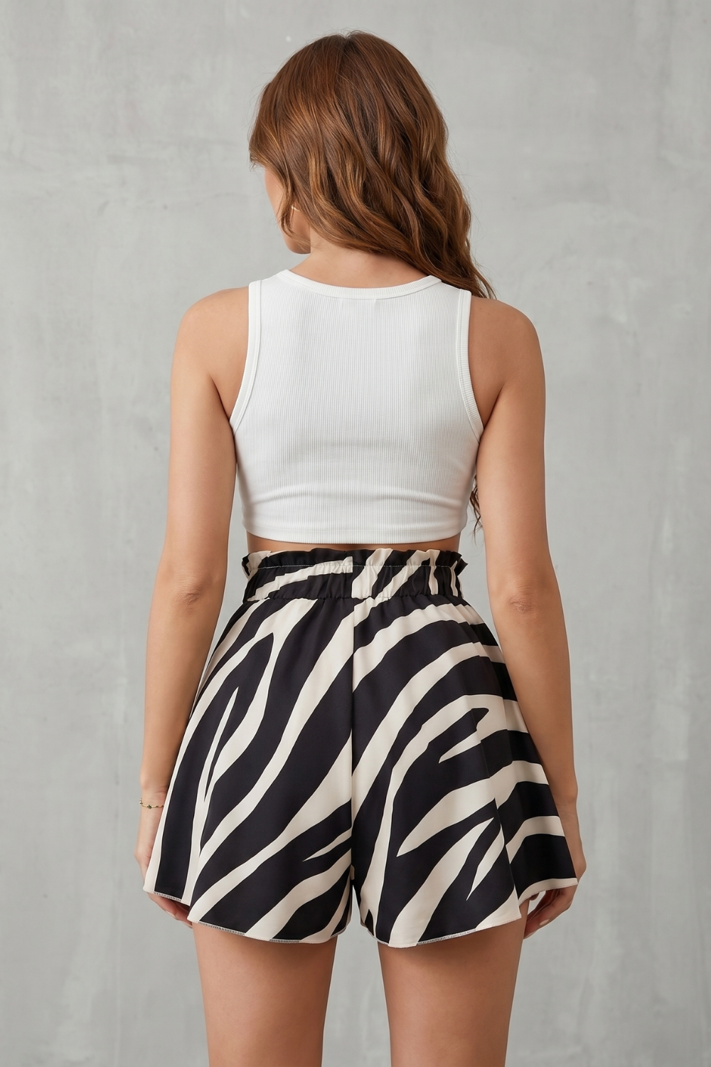 Jupe-Short Femme Zéphira – Noir, Imprimé Abstrait