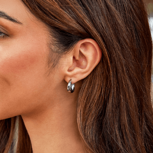 Boucles d'oreilles créoles Rhea en argent