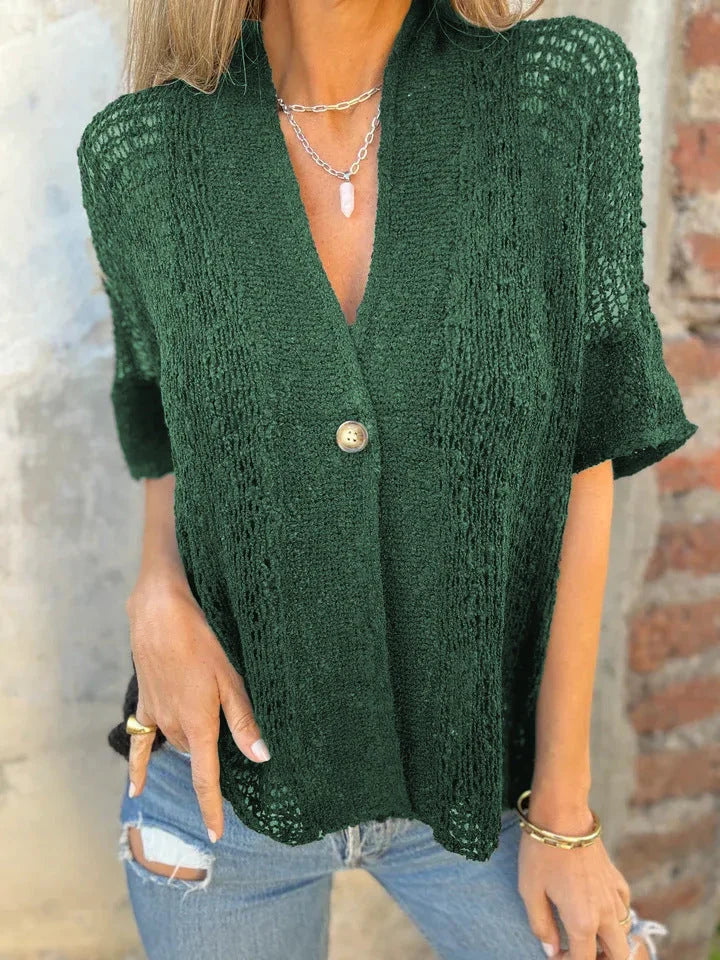 Gilet Léger en Maille avec Bouton