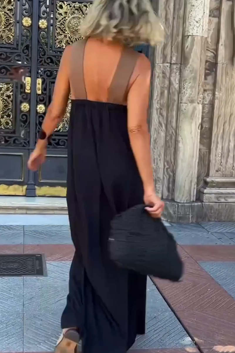 Robe sans manches à encolure croisée