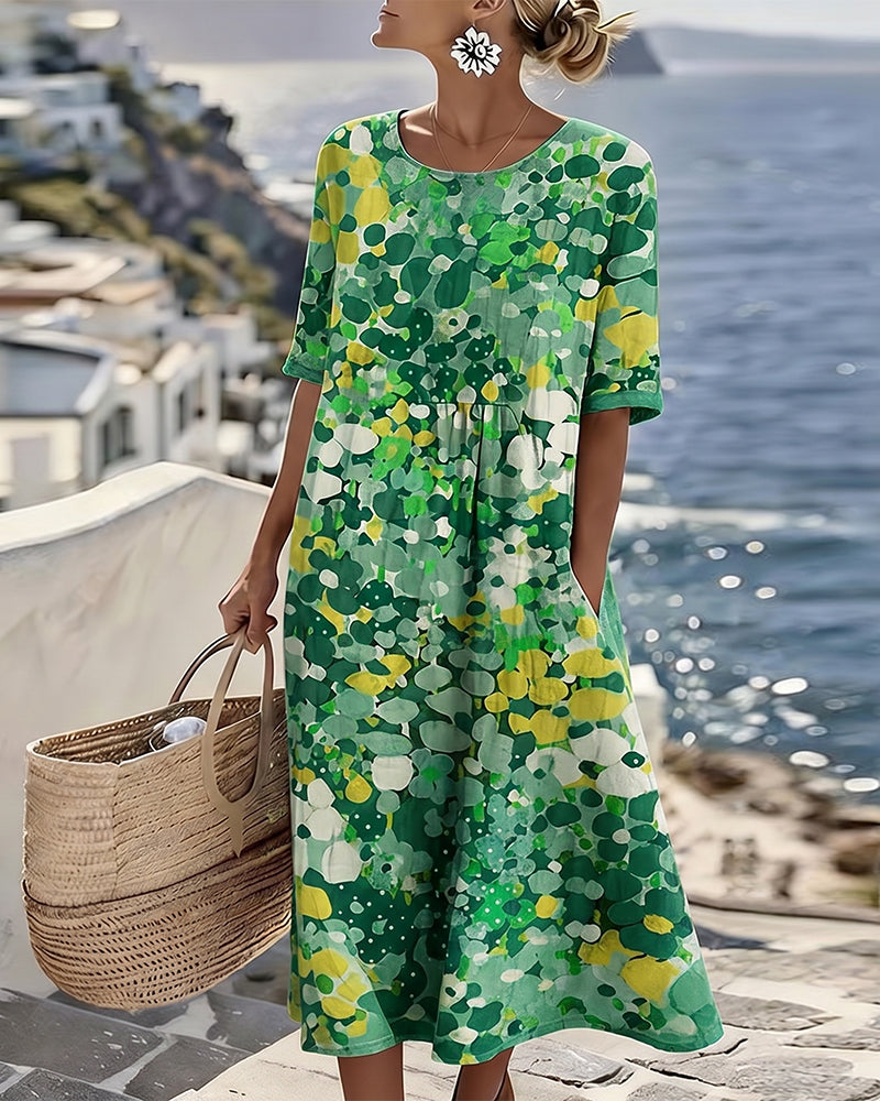 Elena - Robe midi florale légère et fluide