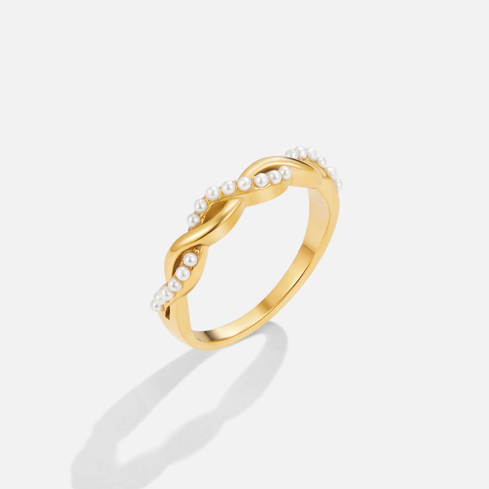 Bague perle torsadée Eveline