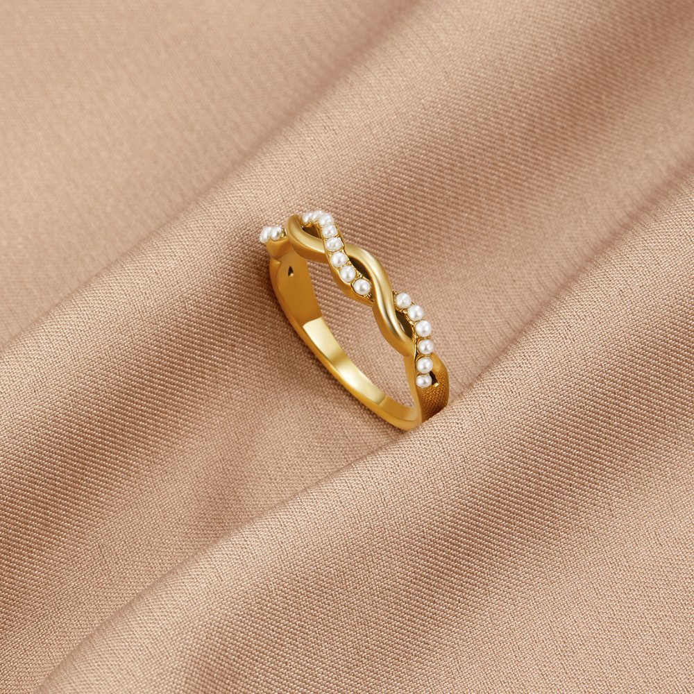 Bague perle torsadée Eveline