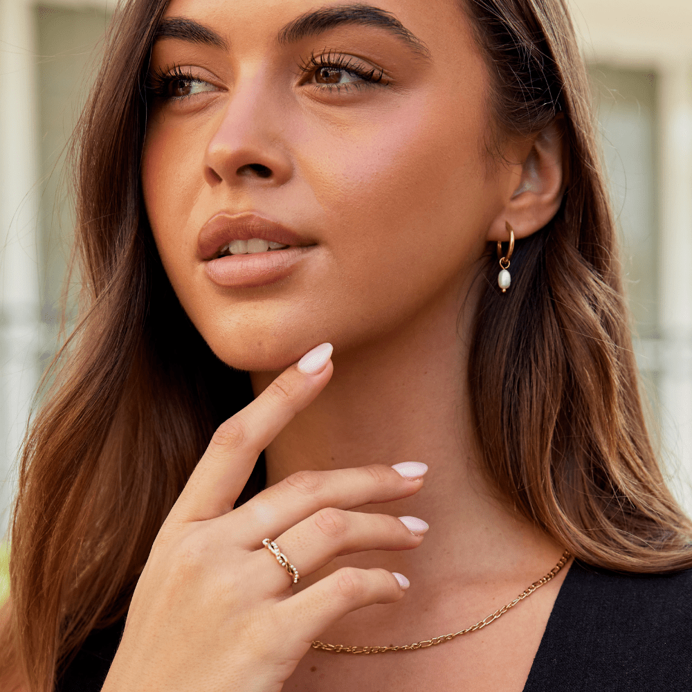 Bague perle torsadée Eveline