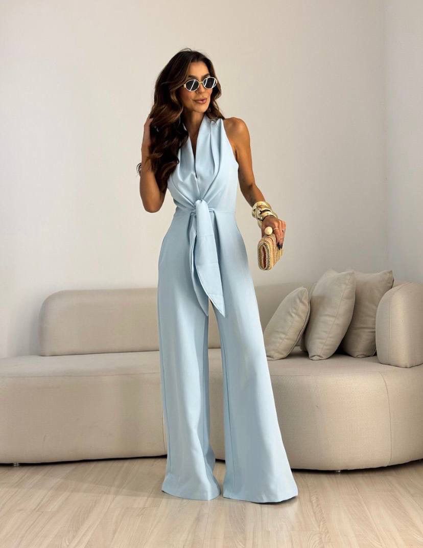 Nexellea - Combinaison Femme Fluide Élégante Taille Marquée Style Chic Soirée