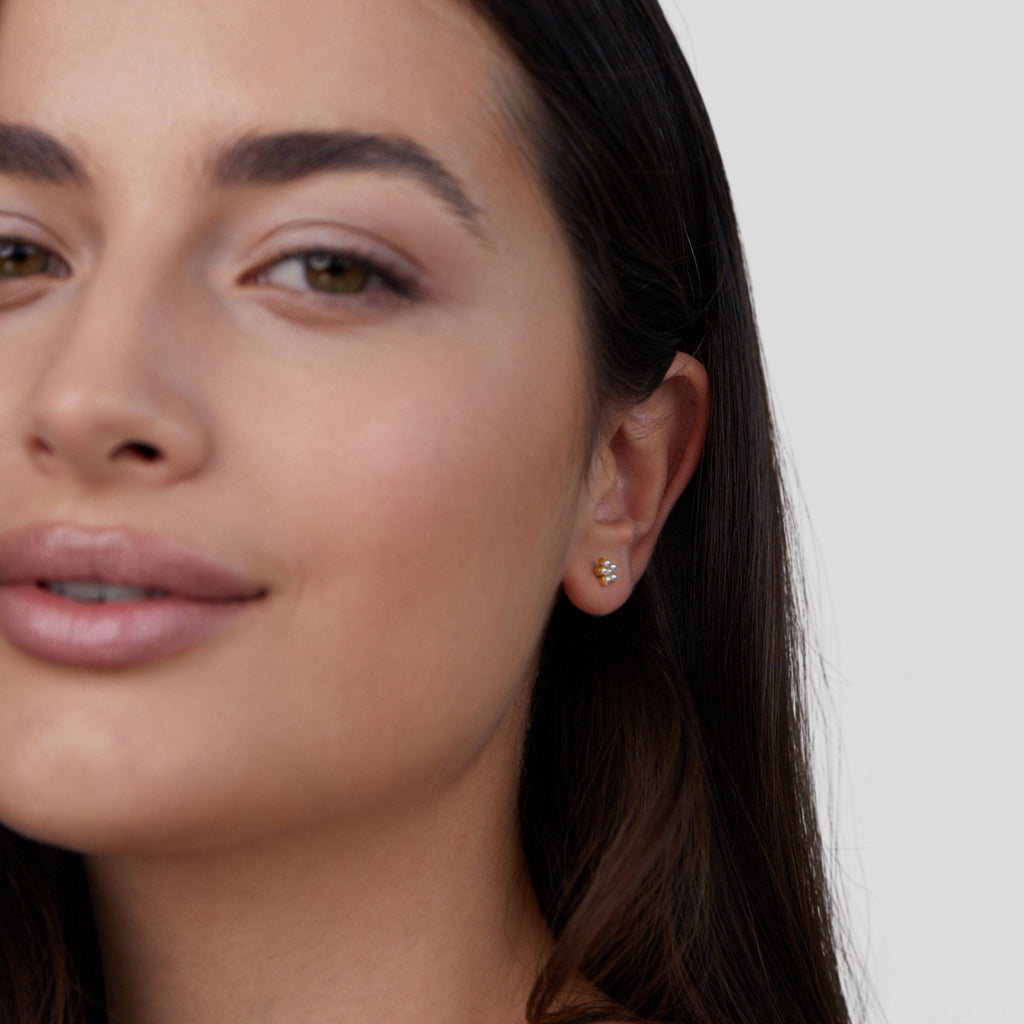 Boucles d'oreilles Perle Fleurie