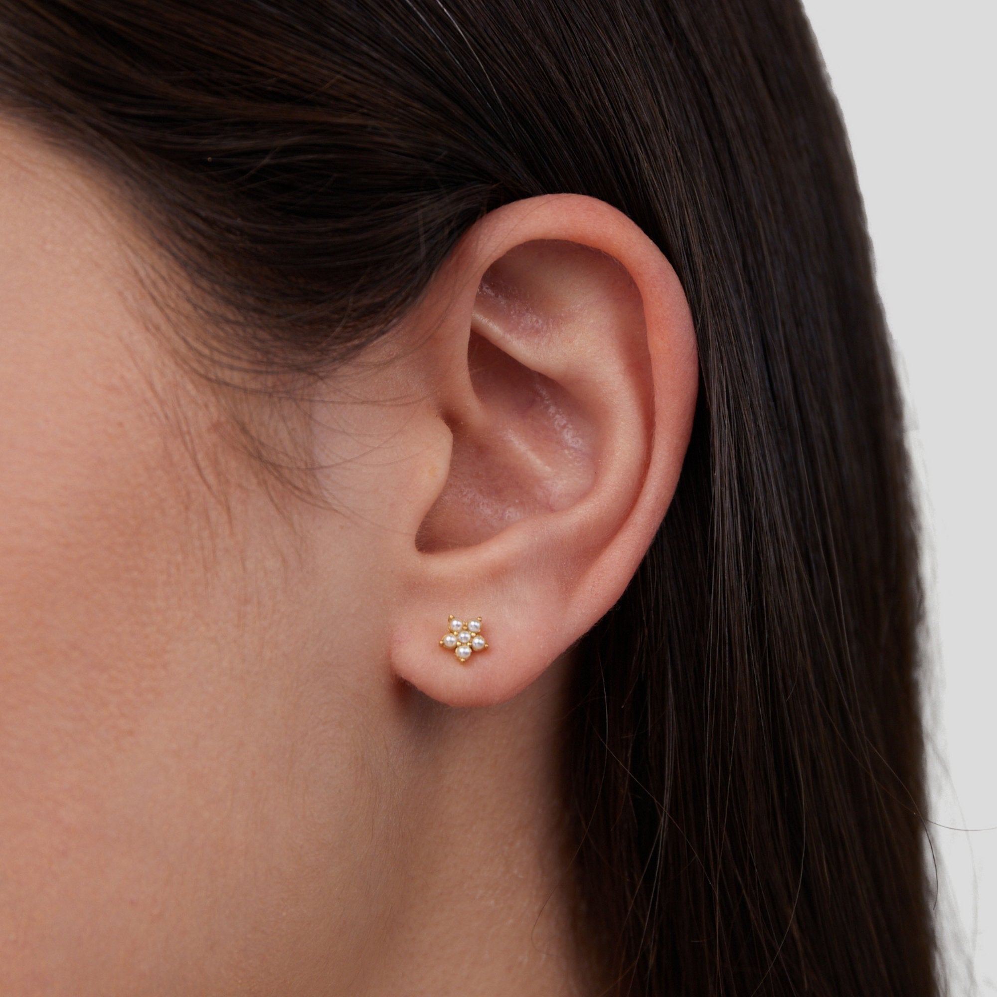 Boucles d'oreilles Perle Fleurie