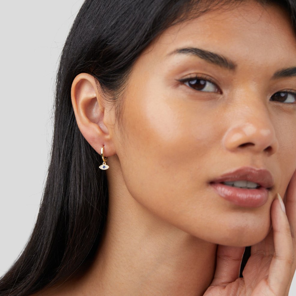 Boucles d'oreilles pendantes œil
