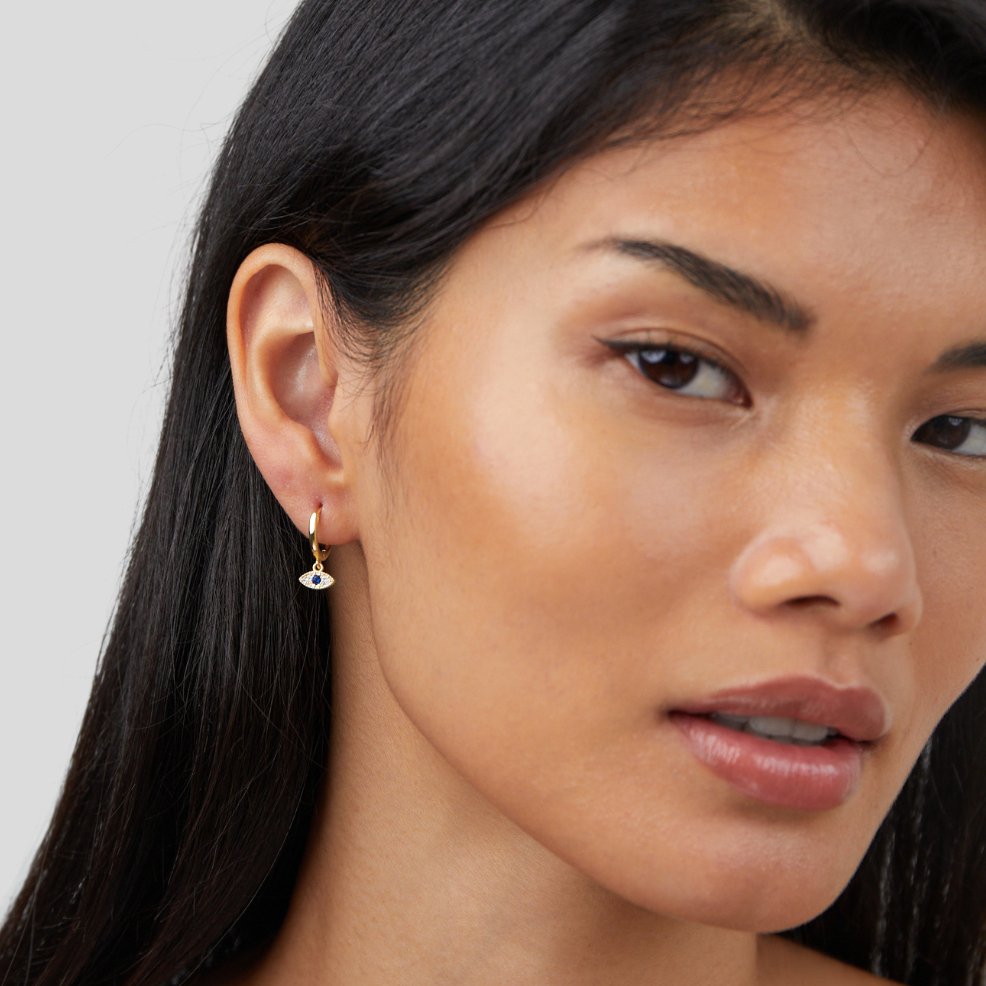 Boucles d'oreilles pendantes œil