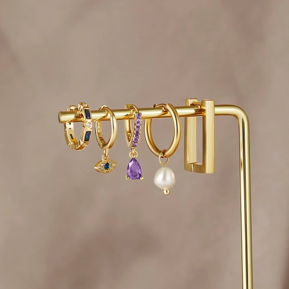 Boucles d'oreilles pendantes œil