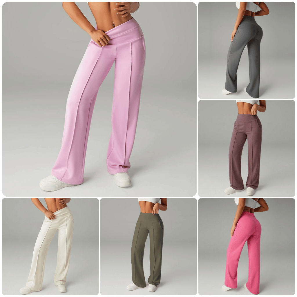 Niselle - Pantalon Femme Uni à Jambes Droites